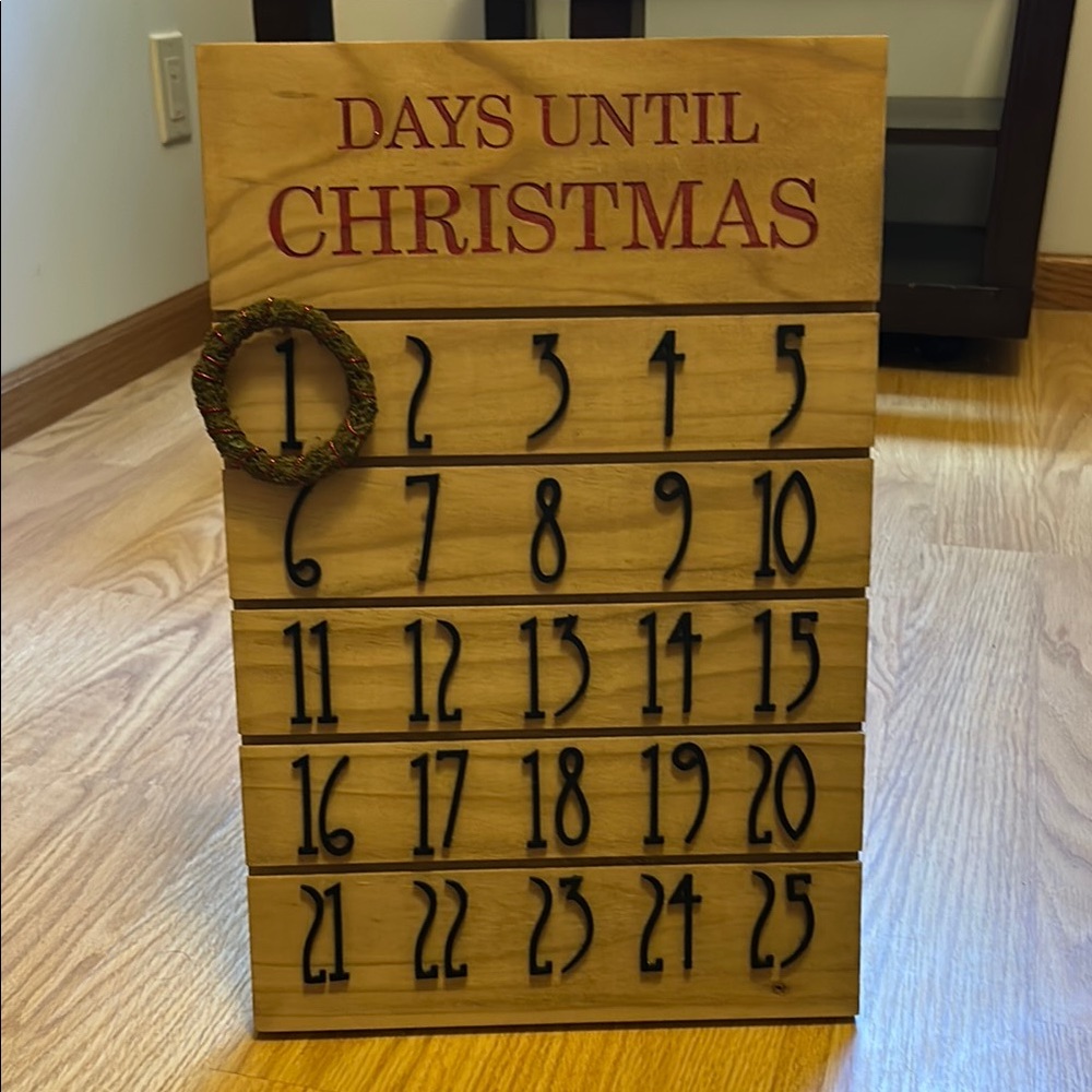 Wooden Christmas Countdown Calendar